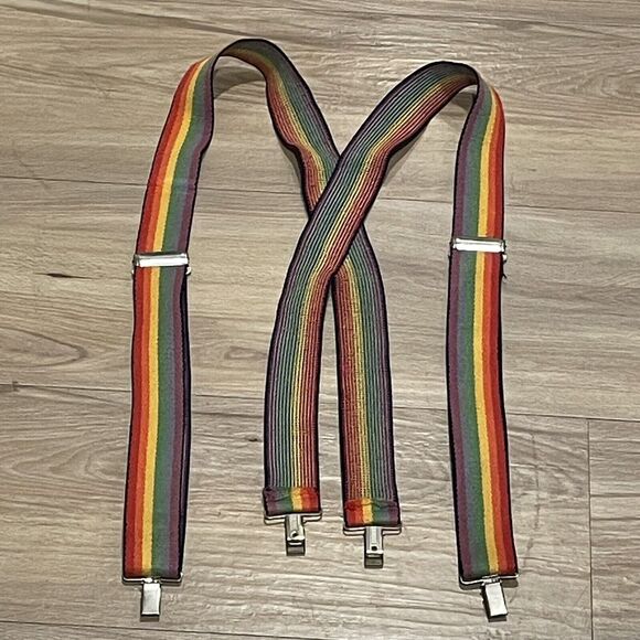 Vintage Rainbow Suspenders Robin William's Mork From Ork Pride Parade - Picture 2 of 3